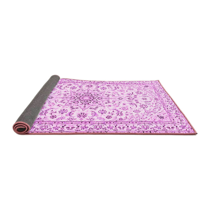 Sideview of Medallion Pink Traditional Rug, tr1583pnk