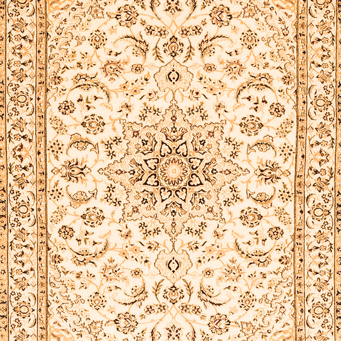 Serging Thickness of Machine Washable Medallion Orange Traditional Area Rugs, wshtr1583org