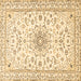 Square Medallion Brown Traditional Rug, tr1583brn