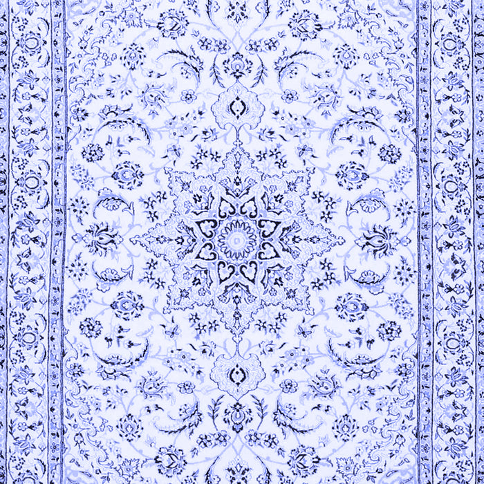 Medallion Blue Traditional Rug, tr1583blu