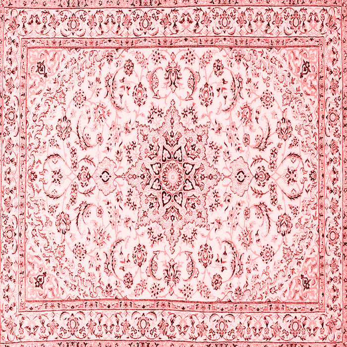 Machine Washable Medallion Red Traditional Rug, wshtr1583red