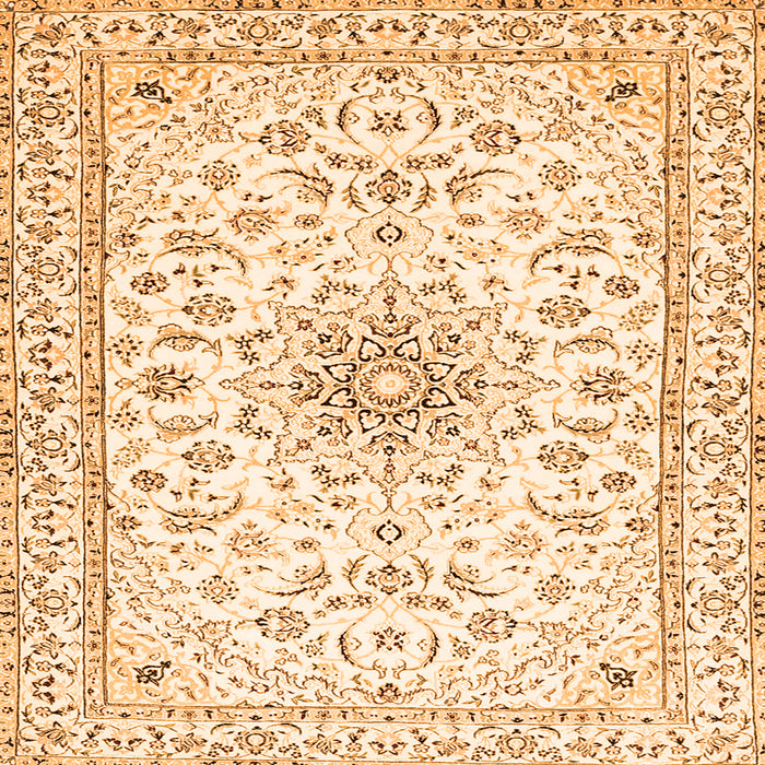 Serging Thickness of Medallion Orange Traditional Rug, tr1583org
