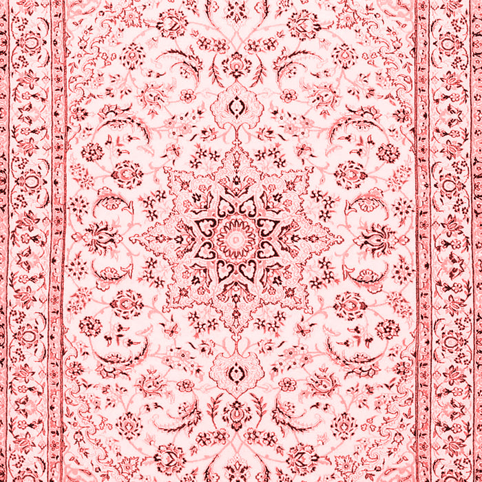 Machine Washable Medallion Red Traditional Rug, wshtr1583red