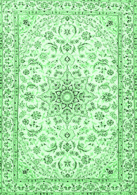 Medallion Emerald Green Traditional Rug, tr1583emgrn