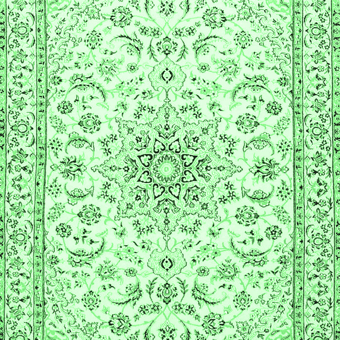 Medallion Emerald Green Traditional Rug, tr1583emgrn