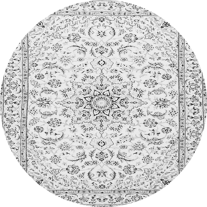 Machine Washable Medallion Gray Traditional Rug, wshtr1583gry