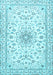 Medallion Light Blue Traditional Rug, tr1583lblu