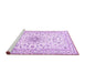 Sideview of Machine Washable Medallion Purple Traditional Area Rugs, wshtr1583pur