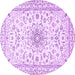 Round Medallion Purple Traditional Rug, tr1583pur