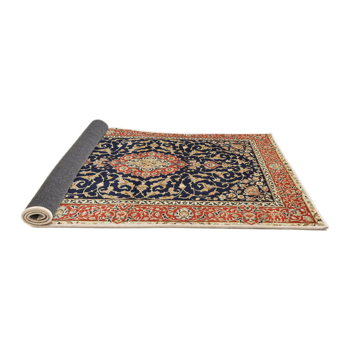 Sideview of Traditional Red Brown Medallion Rug, tr1584