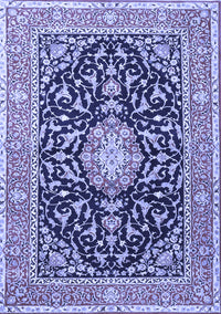 Medallion Blue Traditional Rug, tr1584blu