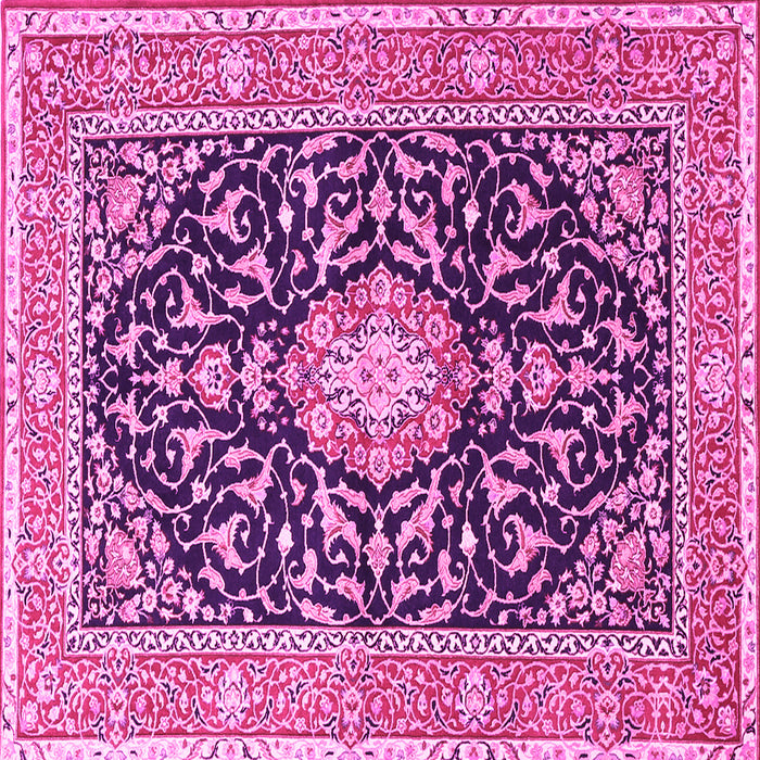Square Medallion Pink Traditional Rug, tr1584pnk