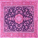 Square Medallion Pink Traditional Rug, tr1584pnk