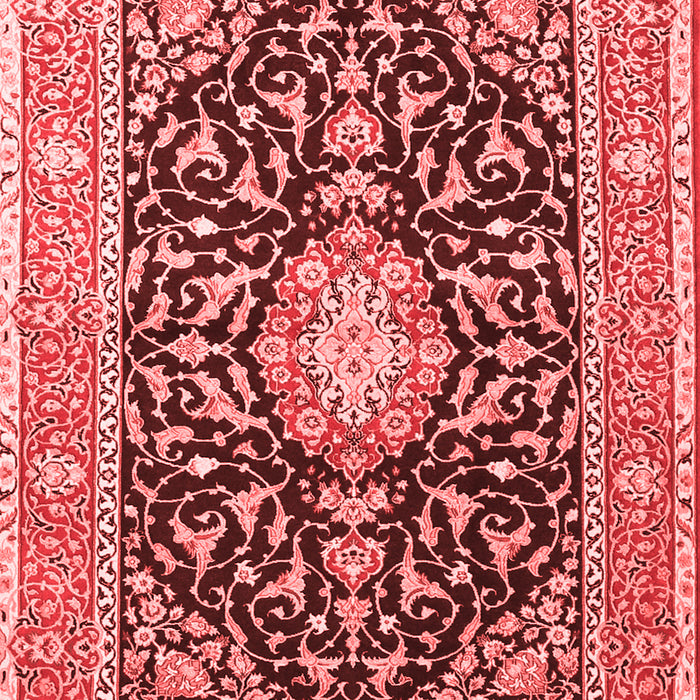 Machine Washable Medallion Red Traditional Rug, wshtr1584red