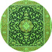 Machine Washable Medallion Green Traditional Area Rugs, wshtr1584grn