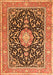 Medallion Orange Traditional Rug, tr1584org