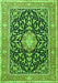 Medallion Green Traditional Rug, tr1584grn