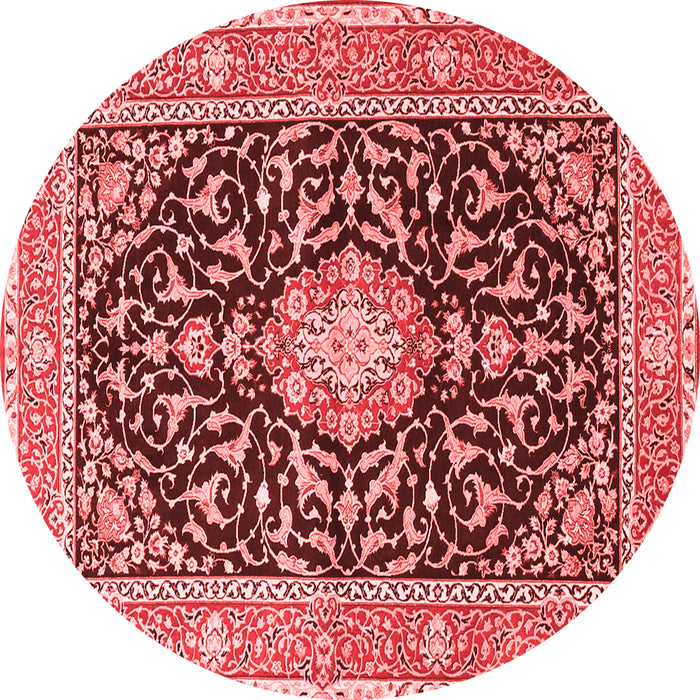 Machine Washable Medallion Red Traditional Rug, wshtr1584red