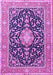 Machine Washable Medallion Purple Traditional Area Rugs, wshtr1584pur