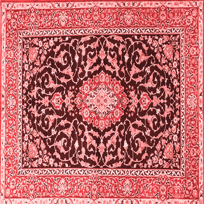 Machine Washable Medallion Red Traditional Rug, wshtr1584red