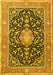 Medallion Yellow Traditional Rug, tr1584yw