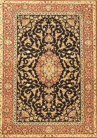 Medallion Brown Traditional Rug, tr1584brn