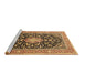 Sideview of Machine Washable Medallion Brown Traditional Rug, wshtr1584brn