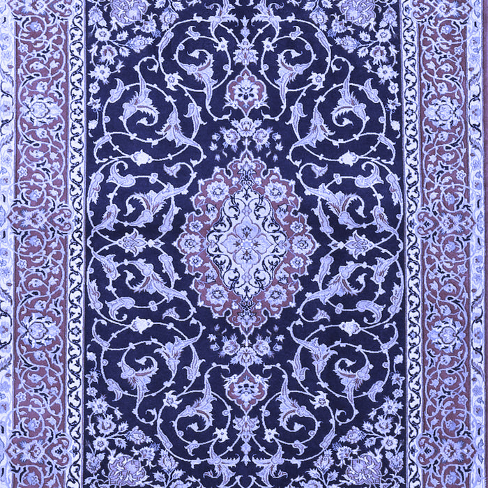 Machine Washable Medallion Blue Traditional Rug, wshtr1584blu