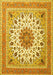 Machine Washable Medallion Yellow Traditional Rug, wshtr1585yw
