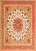 Medallion Orange Traditional Rug, tr1585org