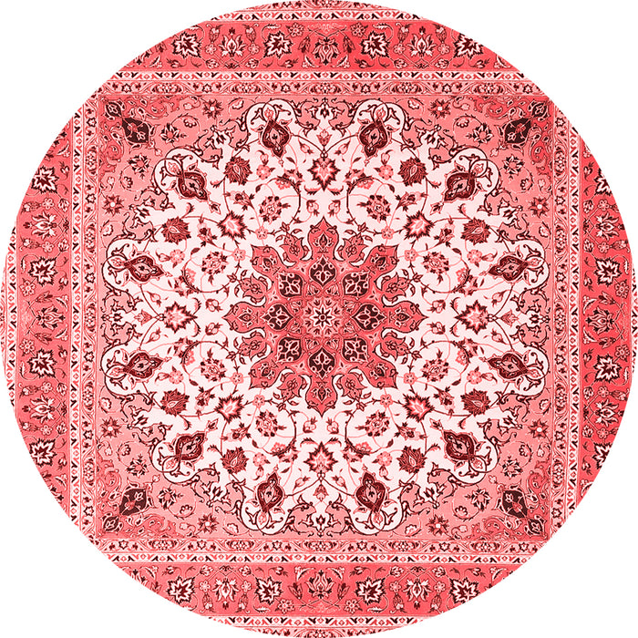 Machine Washable Medallion Red Traditional Rug, wshtr1585red