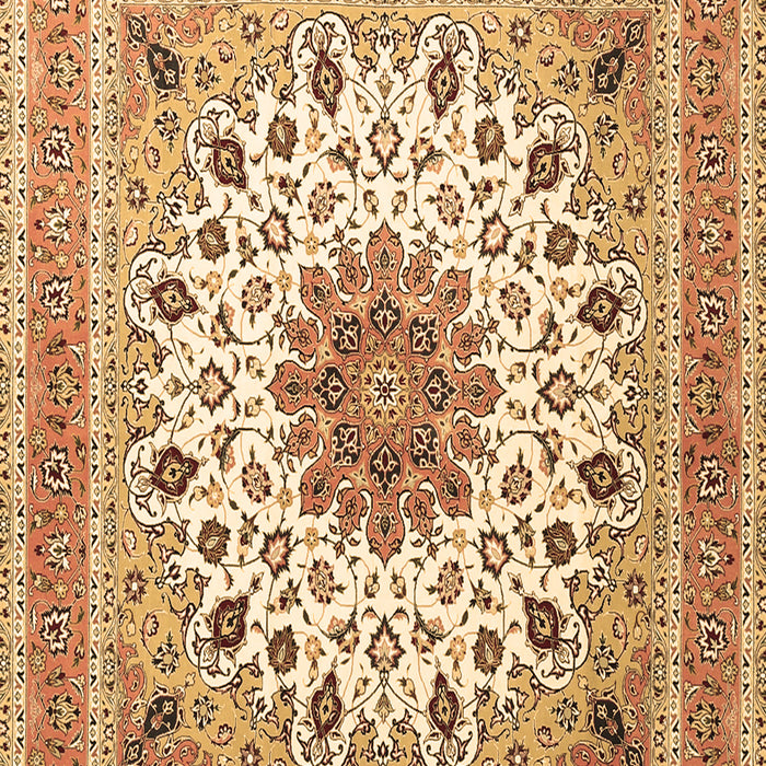 Machine Washable Medallion Brown Traditional Rug, wshtr1585brn