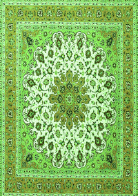 Medallion Green Traditional Rug, tr1585grn