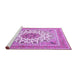 Sideview of Machine Washable Medallion Purple Traditional Area Rugs, wshtr1585pur