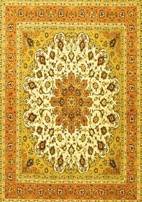 Medallion Yellow Traditional Rug, tr1585yw