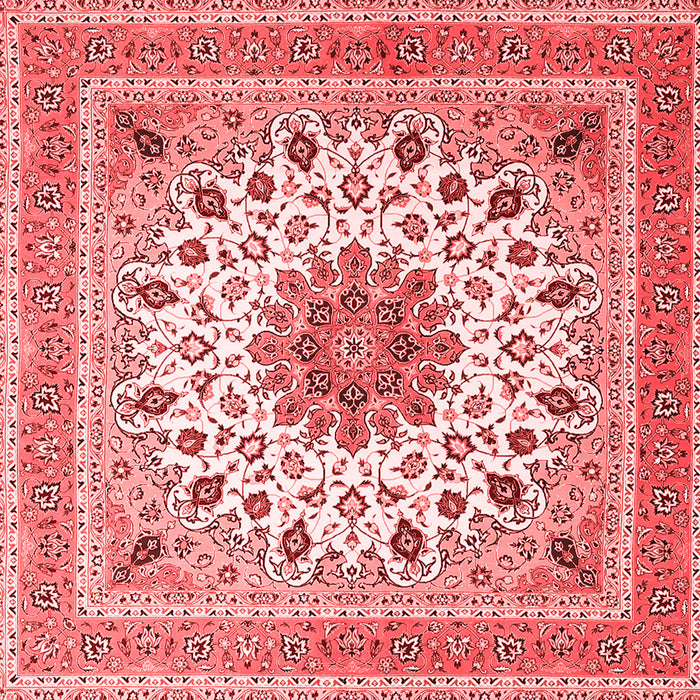 Machine Washable Medallion Red Traditional Rug, wshtr1585red