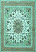 Medallion Turquoise Traditional Rug, tr1585turq