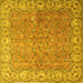 Square Persian Yellow Traditional Rug, tr1586yw