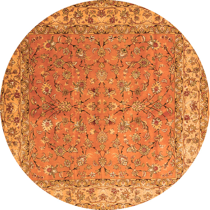 Machine Washable Persian Orange Traditional Area Rugs, wshtr1586org