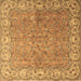 Square Machine Washable Persian Brown Traditional Rug, wshtr1586brn