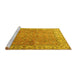 Sideview of Machine Washable Persian Yellow Traditional Rug, wshtr1586yw