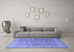 Machine Washable Persian Blue Traditional Rug in a Living Room, wshtr1586blu