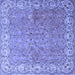 Square Persian Blue Traditional Rug, tr1586blu