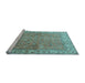 Sideview of Machine Washable Persian Light Blue Traditional Rug, wshtr1586lblu