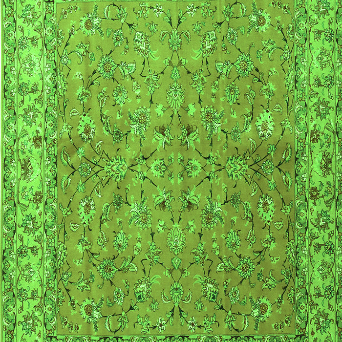 Serging Thickness of Machine Washable Persian Green Traditional Area Rugs, wshtr1586grn