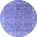 Round Persian Blue Traditional Rug, tr1586blu