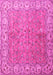 Machine Washable Persian Pink Traditional Rug, wshtr1586pnk