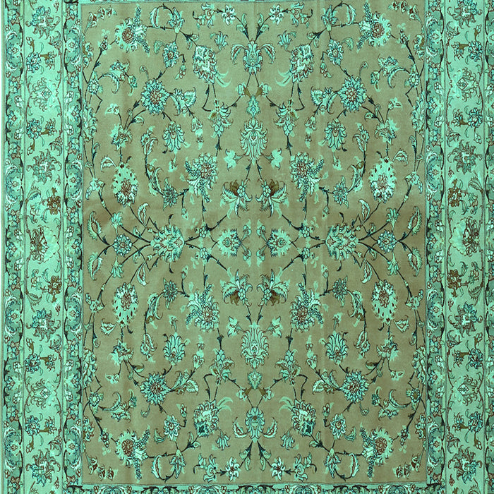 Machine Washable Persian Turquoise Traditional Area Rugs, wshtr1586turq