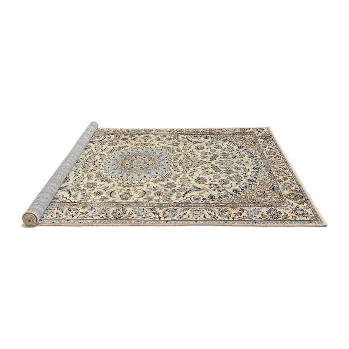 Sideview of Machine Washable Traditional Dark Almond Brown Rug, wshtr1587