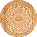 Square Medallion Orange Traditional Rug, tr1587org